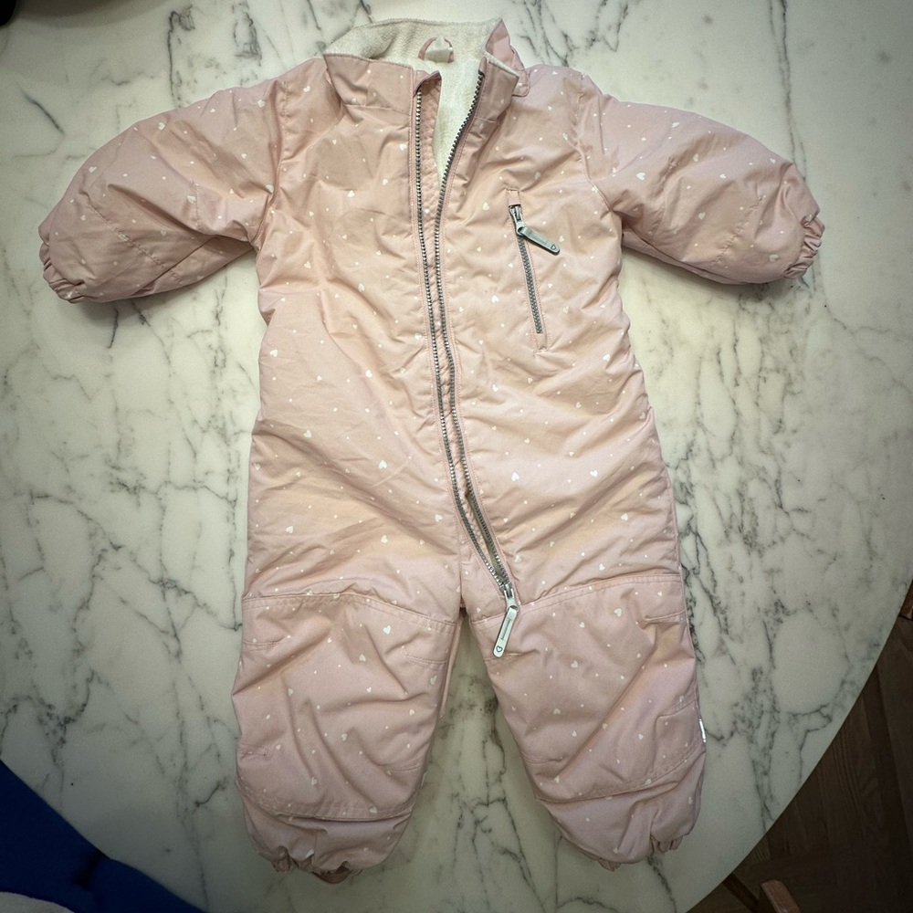 Toddler snow suit size 18 months pink onesie